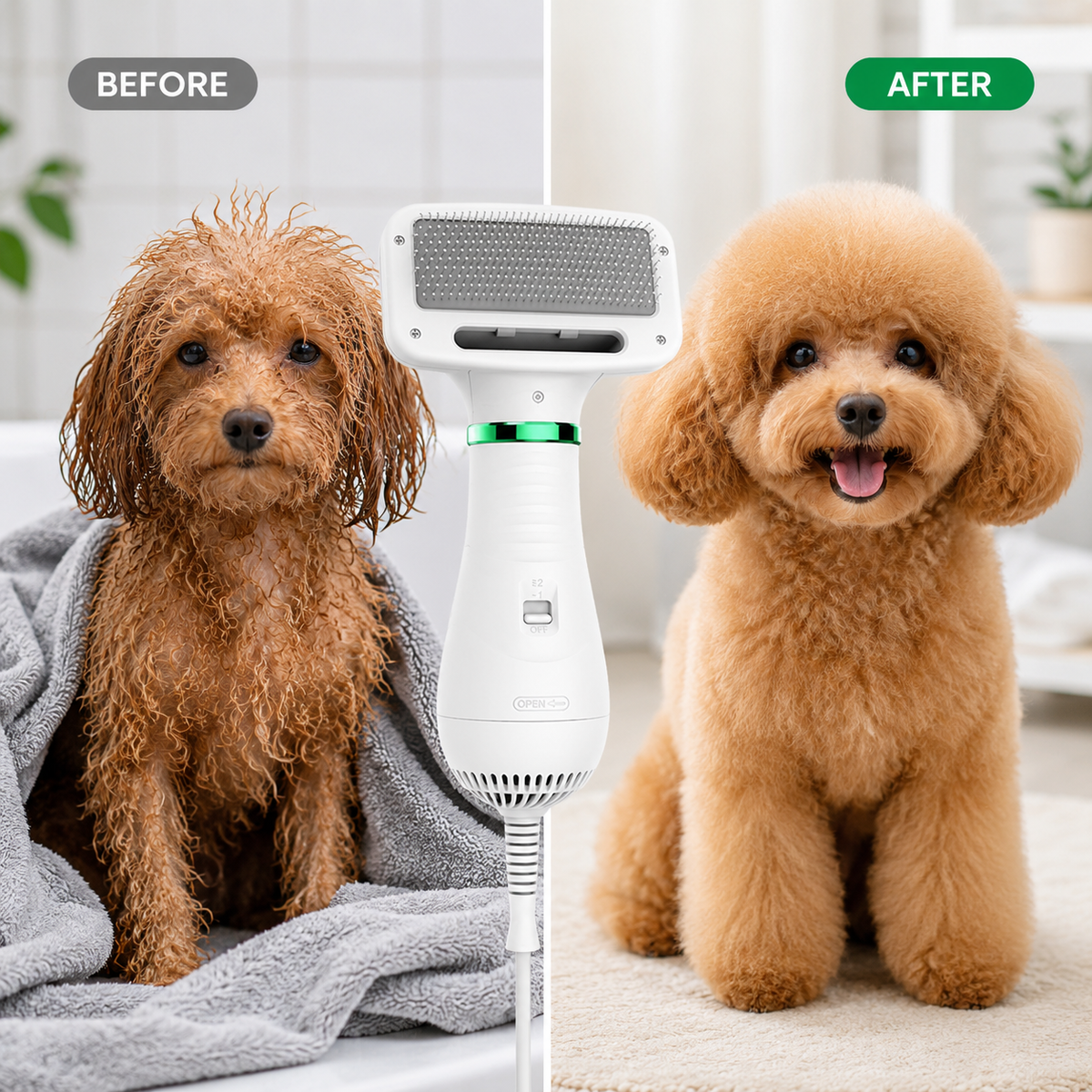 CepiAire™ — Cepillo Secador 2 en 1 para Perros y Gatos